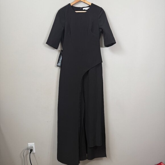 Kay Unger Davina Walk Thru Jumpsuit Women's 6 Black Formal Cocktail Party NWT - Picture 6 of 16